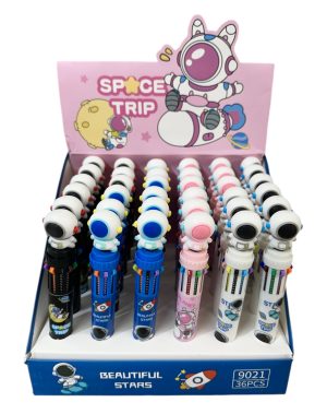 UI 9021 - Multi Colour Retractable Pens 10 in 1 - Space