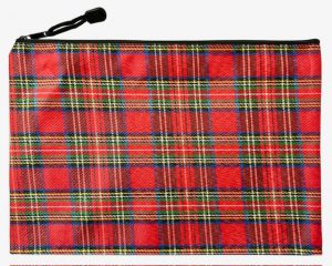 UI 3034 - Red Tartan Zipper Pouch (M)