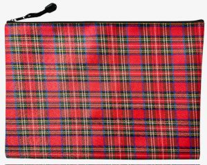 UI 3058 - Red Tartan Zipper Pouch (L)
